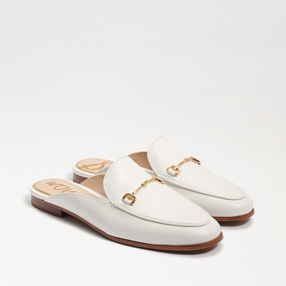 Sam Edelman Women's Everie Leather Slipper Loafers In Bright White