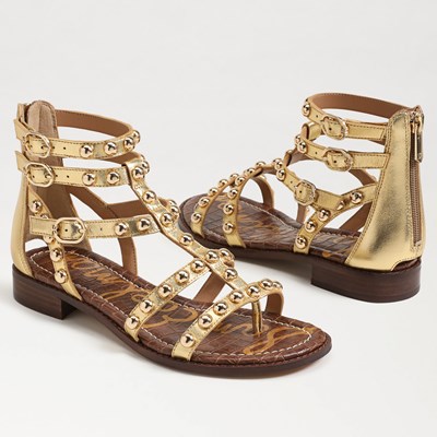 Gold strappy gladiator sandals online