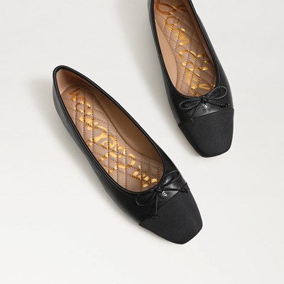 Black quilted ballet flats hotsell