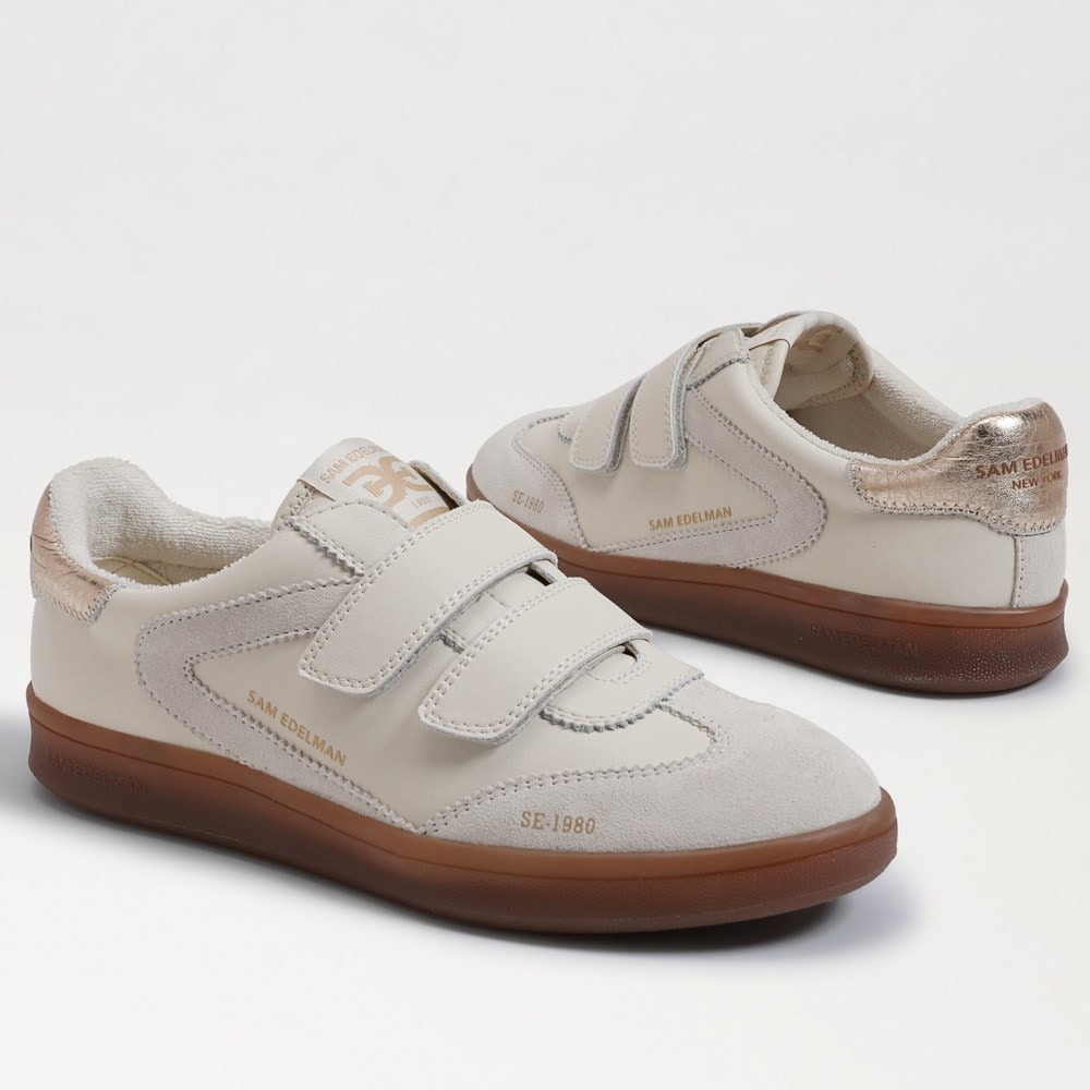 Leather velcro sneakers on sale